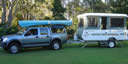 Click to see enlarged photos of the 4WD and popup van (camper trailer)