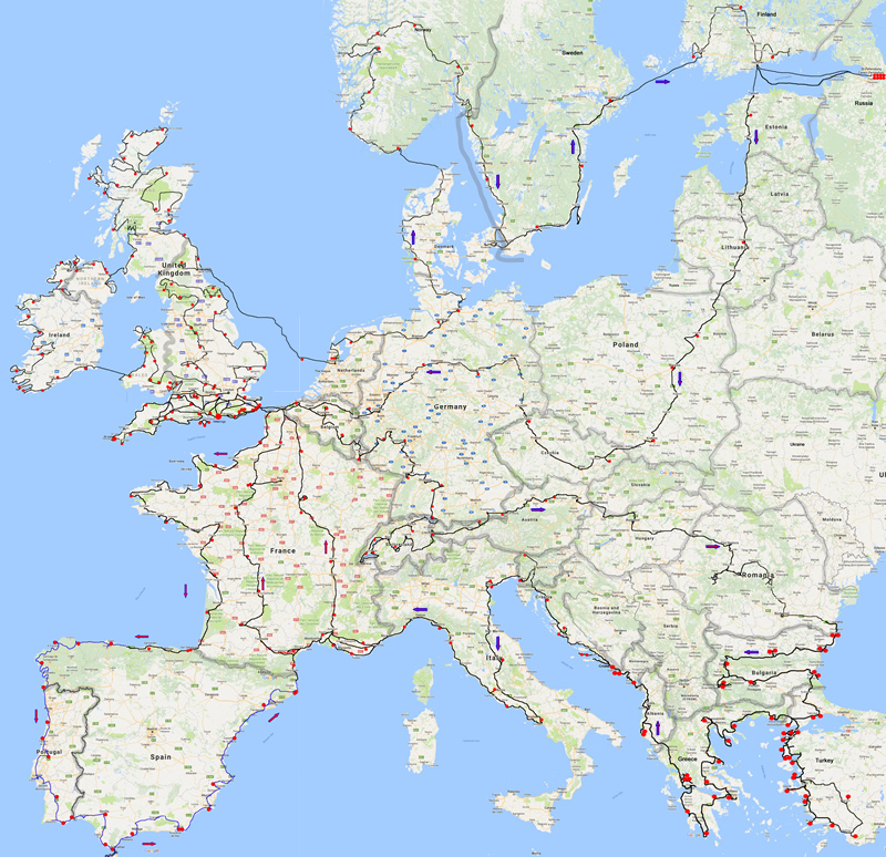 UK EU Itinerary Map